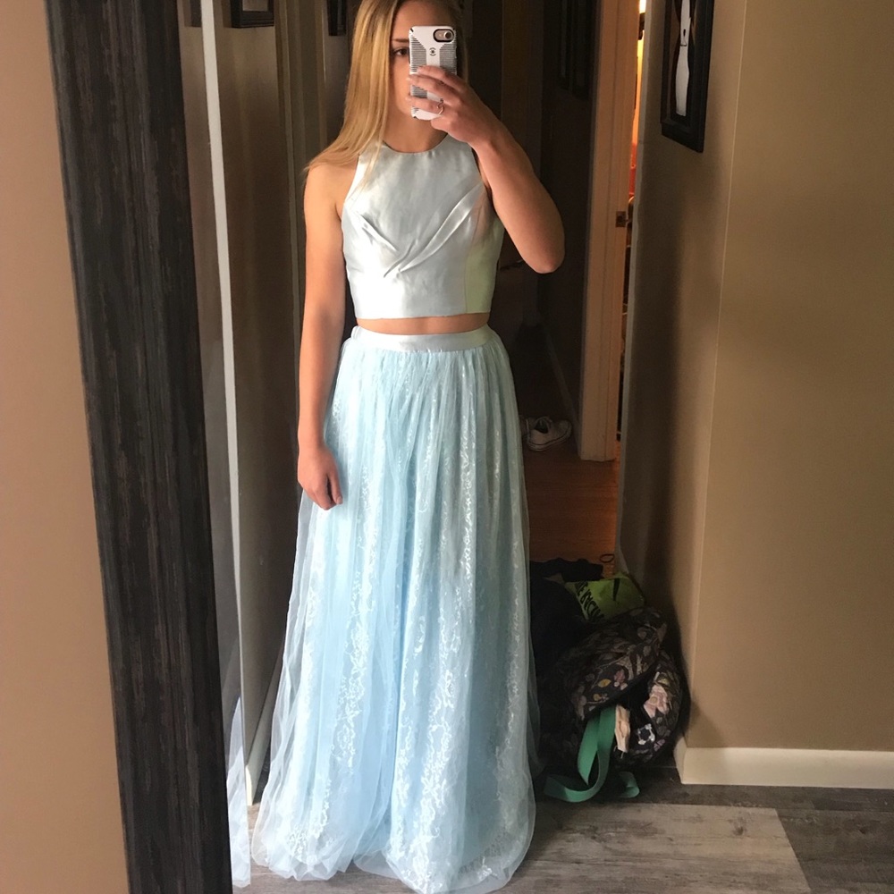 Light Blue Two Piece Prom Dress NWT